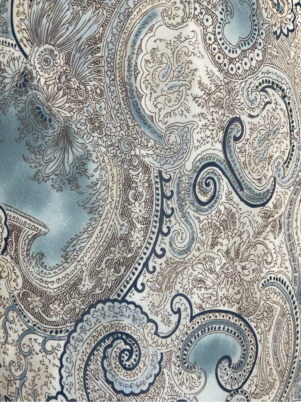 Vintage Y2K La Belle Blue paisley flutter sleeve asymmetric dress whimsical S - Picture 4 of 10